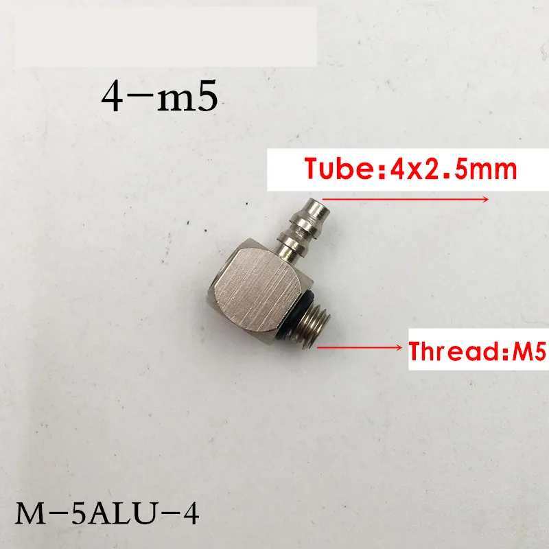 M-3ALU-4 локоть пневматическая труба воздушный шланг Быстрый фитинг Мужская резьба M3 M5 M6-трубка 4 мм 6 мм Мини соединитель латунь M-5ALU-4 - Цвет: PL4-m5