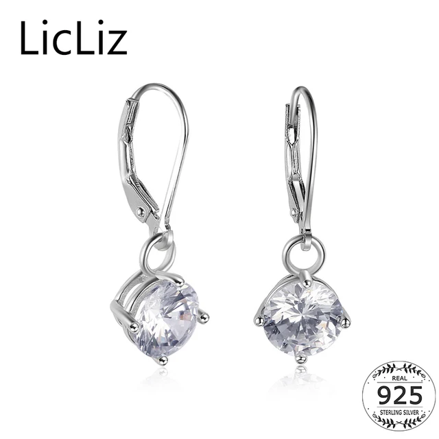 Aliexpress Licliz 925 Sterling Silver Cz Charm Hoop Licliz 925 Sterling Silver Cz Charm Hoop Earrings Round Circle Womans Loop Earring Cubic Zirconia Pendant