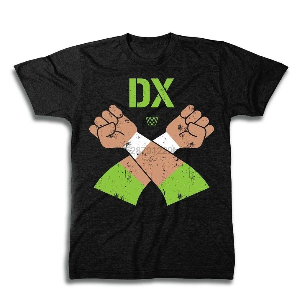 

Adult World Wrestling Ent D Deneration X Dx Crossed Hands Black T Shirt Tee T Shirt Hipster Cool O Neck Tops Tee Plus Size