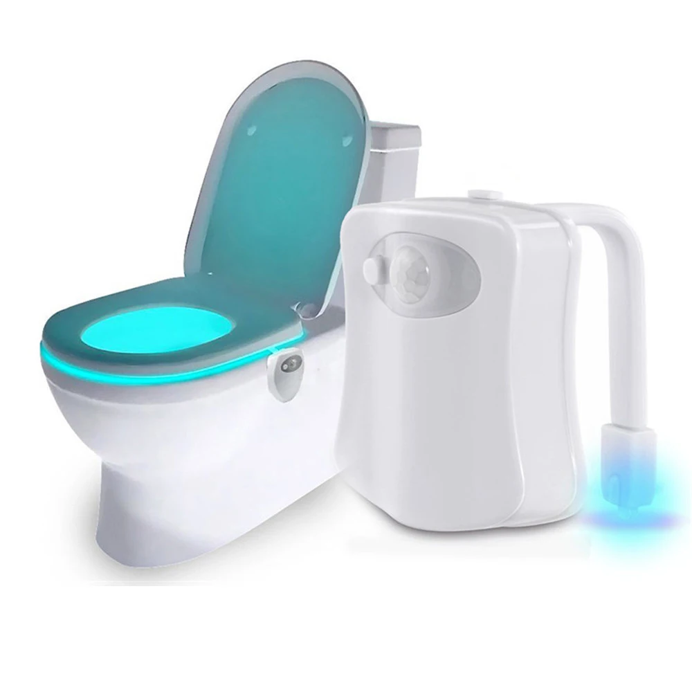 

WC Toilet Light Smart PIR Motion Sensor Toilet Seat Night Light 8 Colors LED Battery Lamp Waterproof Backlight For Toilet Bowl