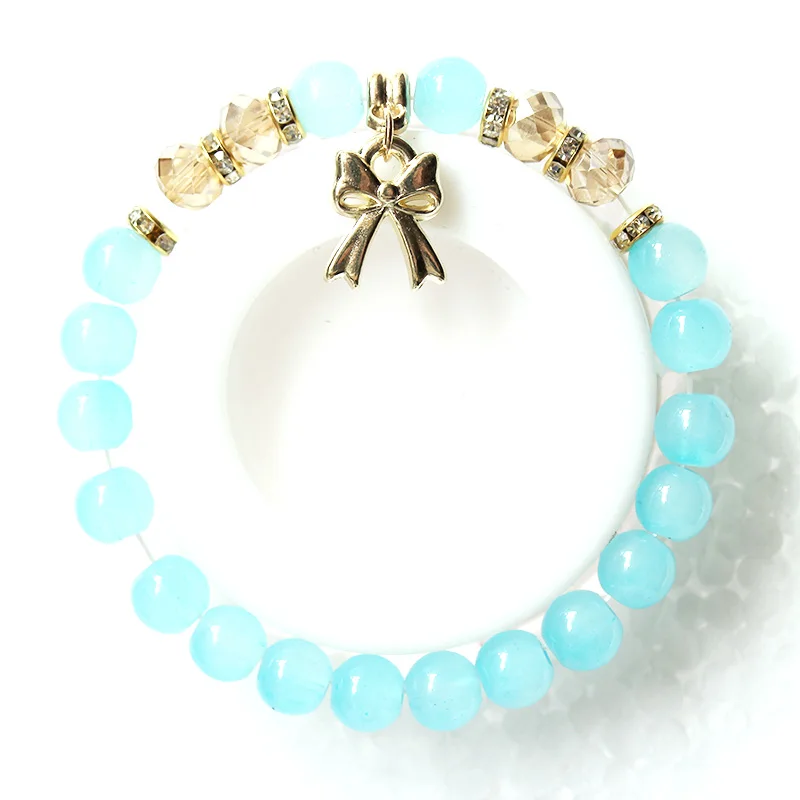 5 bow green beads