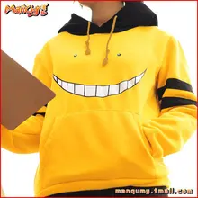 Cute Anime Cosplay Hoodies Assassination Classroom Women Men Hooded Jacket Yellow Hoodie Winter Harajuku Hoody Plus Size Outwear
