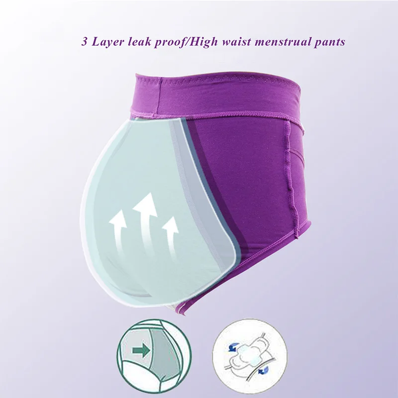 Menstrual Period Underwear Women Physiology Panties High-Waist Lady Anti-side Leakage Night Use Leakproof Brisfs Period Panties Menstrual Period Underwear Women Physiology Panties High-Waist Lady Anti-side Leakage Night Use Leakproof Brisfs Period Panties