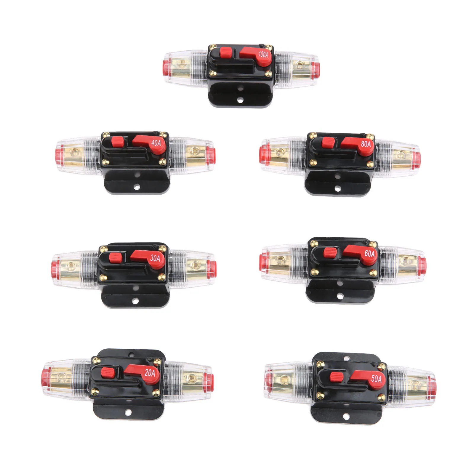 20A//30A//40A//50A//60A//80A//100A Car Circuit Breaker Auto Fuse Switch Audio Breaker