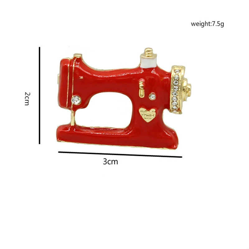 QCOOLJLY наперсток иглы нить швея брошь в виде швейной машины Женская булавка броши эмаль булавки джинсовая куртка значок-булавка на подарок