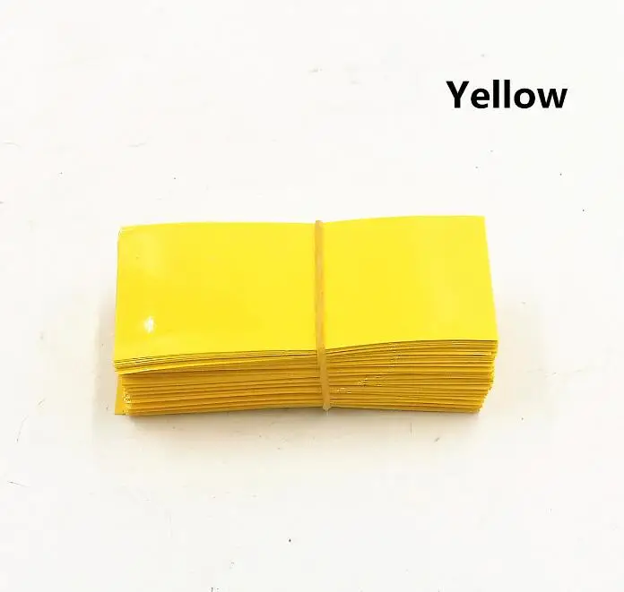500 шт 75*30 мм 18650 литиевая батарея пленка рукав обёрточная набор 9 цветов батарея оболочка батарея точечная сварка аксессуары - Цвет: Цвет: желтый