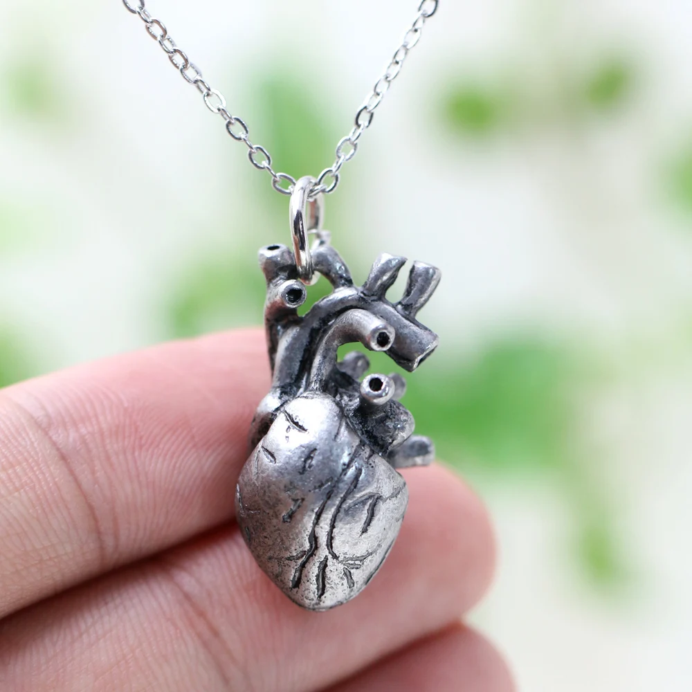 Punk Anatomia Heart Pendant Anatomy Jewelry Anatomical Heart Necklace