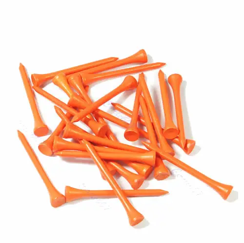

100 X 70mm Golf Ball Wood Tee Tees Orange Brand New