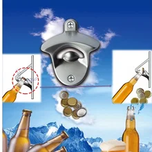 Новая кухонная настенная открывашка для пива из нержавеющей стали, барные инструменты для безалкогольных напитков, стеклянный ловитель крышки, сода, настенная бутылка, барная открывашка, посуда