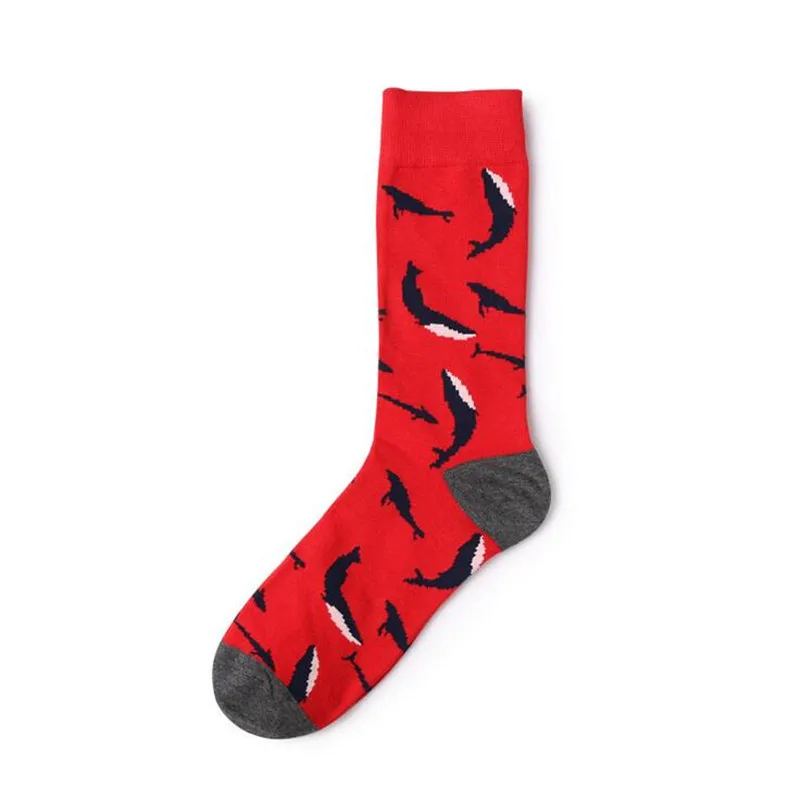 1 пара новых зимних осенних модных мужских уличных длинных забавных носков счастливые мужские хлопковые носки Длинные носки кальцитовые носки - Цвет: 6