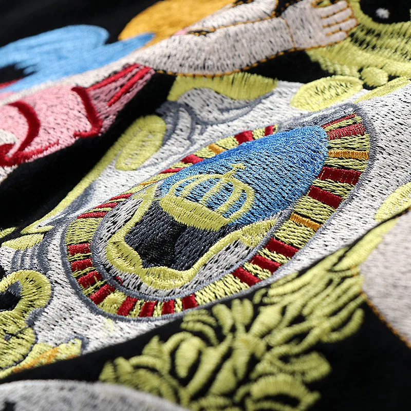 Spring of 2019 The Same Dili Reba Black Angel Pattern Embroidered Knitted Sweater Round Collar Black Sweater Trend O-Neck Spring of 2019 The Same Dili Reba Black Angel Pattern Embroidered Knitted Sweater Round Collar Black Sweater Trend O-Neck