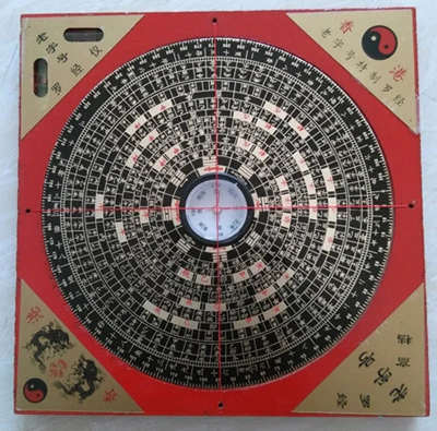 Разработанный Китайский древний фэн-шуй деревянный квадратный компас лопань металлическая поверхность "Luo Jing yi" Luo Pan - Цвет: 16 cm