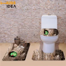 HUGSIDEA 3 предмета Комплект Чехлы для сиденья унитаза S Шерсть птица печати Ванная комната Теплее Туалет крышкой моющиеся ковровое покрытие Чехлы для сиденья унитаза Коврики