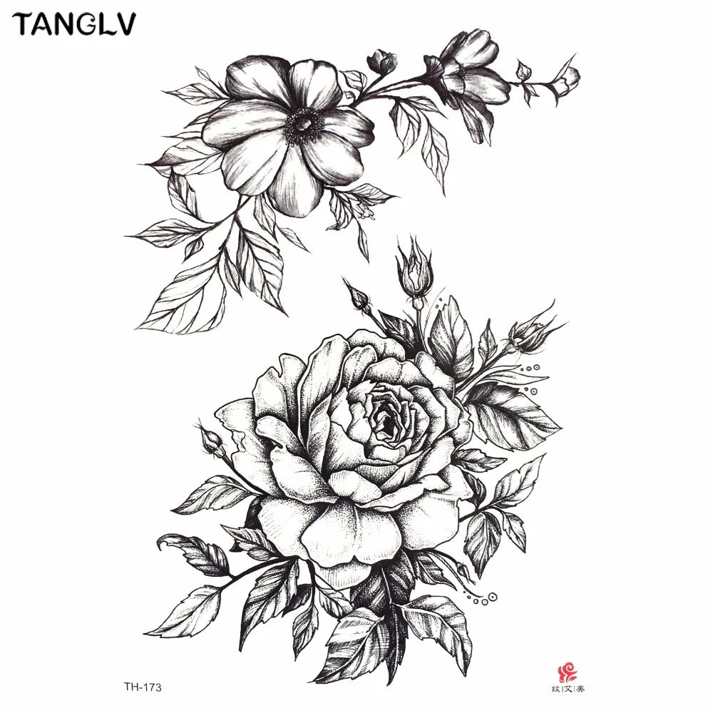 

1pcs Watercolor Flower Temporary Body Tattoo so Beautiful can be used for Shoulder,thigh, or Back Body decor