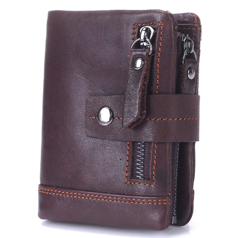 

MISFITS Vintage Men Wallet Genuine Leather Short Wallets Male Multifunctional Cowhide Purse Coin Pocket Driver License Holder