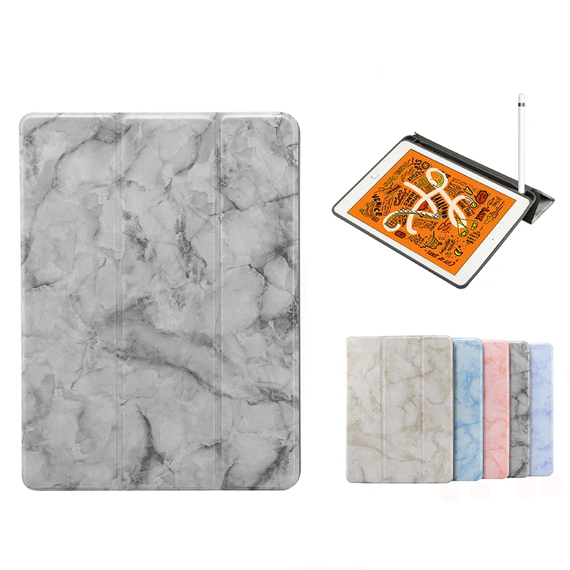 

Marble Case For iPad Pro 2019 10.5 Built-in Apple Pencil Holder Smart Leather Silicon Case For New iPad Air 3 10.5inch Pro Cover