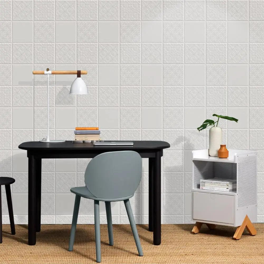 

None 3D Foam Self-adhesive Elastic Antifouling Wall Sticker Home Decor