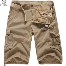 Мужские шорты-карго в стиле милитари, новинка года, летние шорты в полоску для мужчин, хлопок, свободные рабочие повседневные шорты, большие размеры 29-36