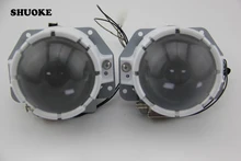 New White SHUOKE LED Lente Do Projetor Duplo Alto/Baixo Feixe LEVOU Lente Dupla 2.5 Polegada