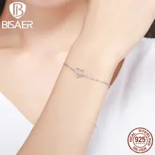 Подлинное 925 пробы Серебряное сердце, ты моя любовь цепь браслеты для женщин браслет ювелирные изделия подарок ECB019