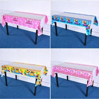 

180*108 CM Cartoon Disposable Tablecloth Wedding Birthday Party Plastic Tablecover Kids Birthday Disposable Table Cloth