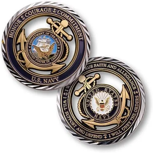 

50PCS/LOT Free Shipping,~ U.S. Navy ~ Core Value ~ Challenge Coin ~