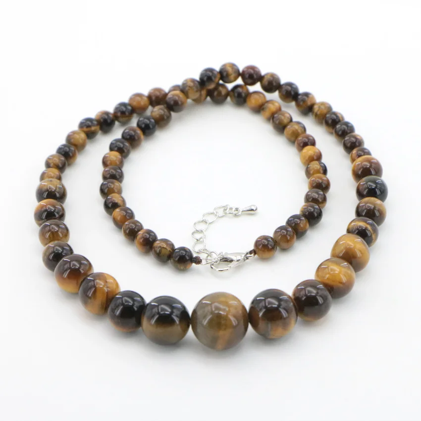 2 Natural yellow tiger stone necklace Jasper (2)