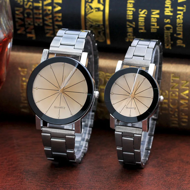 Lovers Watches For Men Women Quartz Watch Stainless Steel Couple Clock Bracelet Lover Wristwatches Women's Dress Wrist Watch