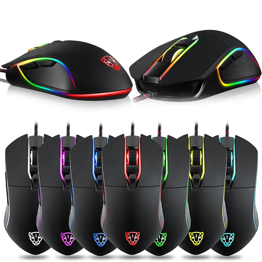 MOTOSPEED V30 игровая мышь 3500DPI 6 кнопок светодиодный оптический Проводная