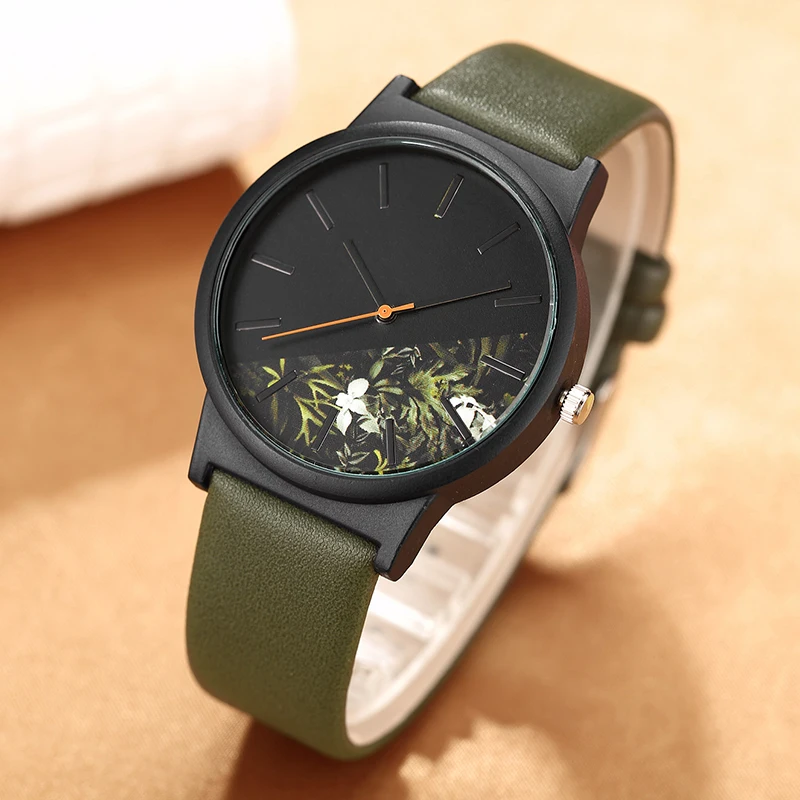 

Hot Fashion Tropical Jungle Design Unisex Watch Unique Quartz Wristwatch For Men's Women's Creative Casual Sport Clock Hour Gift