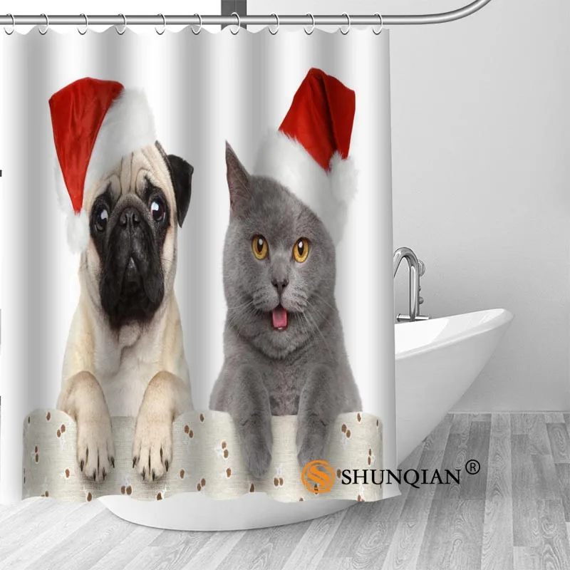 Shower Curtain Новая высококачественная Современная набивная мопса занавеска для душа s индивидуальный дизайн креативная занавеска для душа ткань полиэстер для ванной - Цвет: Shower Curtain