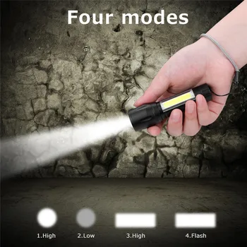 

Q5+COB LED Torch Led Light Pocket LED Flashlight Zoomable Lampe Torche Pen Light Camping Lamp 4 Mode White Zaklamp 40MR11