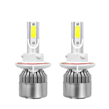 

2 X C6-H13/9008 Hi/Lo COB LED Car Headlight Bulb 40W 4000LM 9V-36V IP68 Waterproof 6000K Cold White 200M Light Range All In One