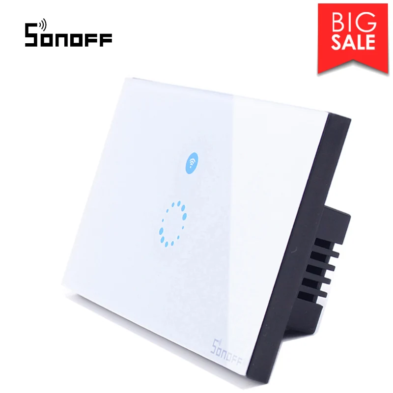 Sonoff сенсорный умный Wifi переключатель работа с google home выключатель настенный света