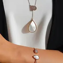 Janeklly, Трендовое свадебное ожерелье, серьги для женщин, аксессуары, полный кубический цирконий, наборы свадебных ювелирных изделий, pendientes mujer moda