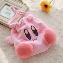 Venta caliente Kirby estrella de peluche monedero de peluche de juguete Kirby con cordón de bolsillo con cordón bolsa de monedas de peluche monedero juguetes de peluche las niñas regalo