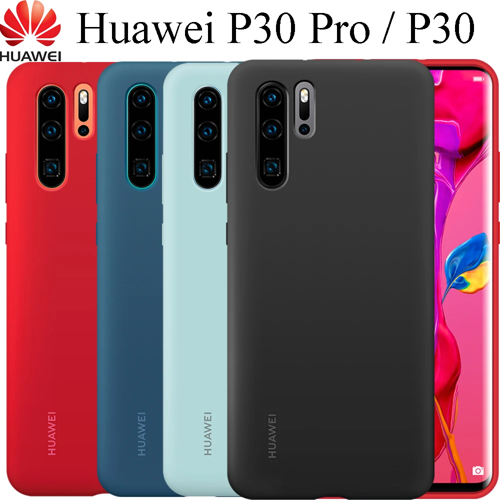 

Original Huawei P30 Pro Case Soft Liquid Silicon Full Protective Cover Cases Official Huawei P30 P30Pro Shockproof Back Case