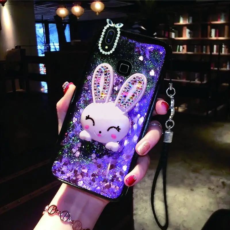 

Case For Huawei Mate 20 Lite Cover Diamond Rabbit Case For Mate 20 Pro Mate 8 9 10 10 Pro Bracket Case Liquid Mobile Phone Cases