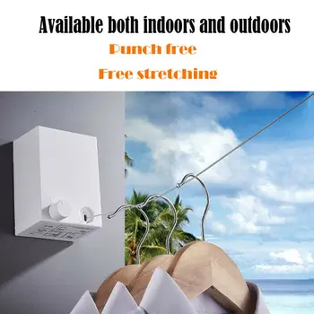 

Retractable Clothes Clotheslines Hanger Set Balcony Shrink Indoor Home Wall Drying Rack Towel Invisible ABS Durable kit