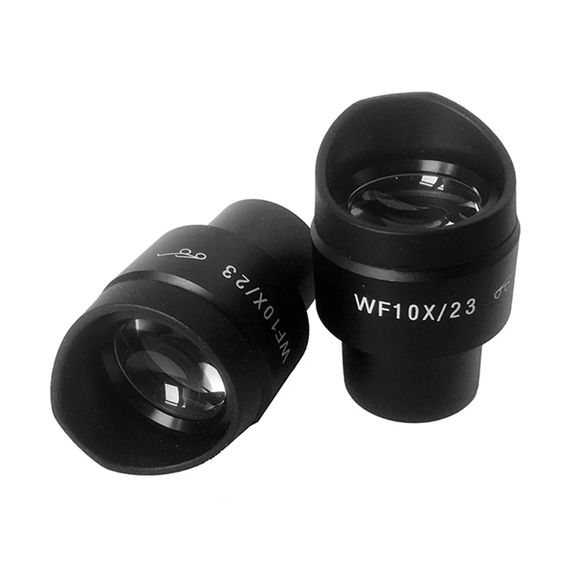 2PCS WF10x Eyepiece with Rubber Eye Cups Diopter Adjustable Mounting