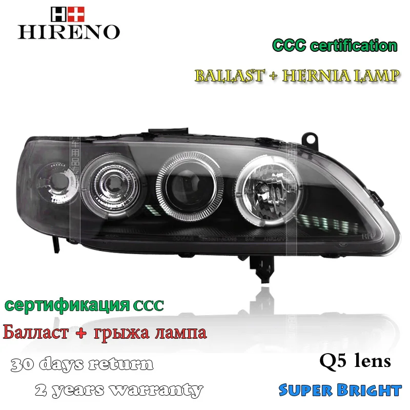 Hireno Car styling Headlamp for 1998-2002 Honda Accord Headlight Assembly LED DRL Angel Lens Double Beam HID Xenon 2pcs | Автомобили и
