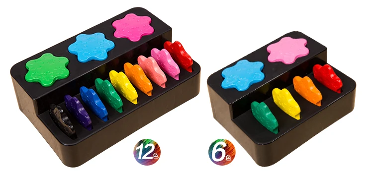 6 цветов нетоксичный воск креативная живопись мелки кольцо форма детские подарки головоломка для раннего образования детские игрушки Рисование художественные принадлежности