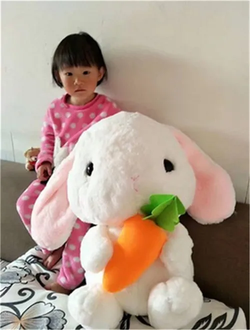 Fancytrader 30'' Big Bunny Plush Toy 75cm Giant Cartoon Anime Stuffed Rabbit with Carrot Great Toys for Kids Christmas 4 Colors  (17)