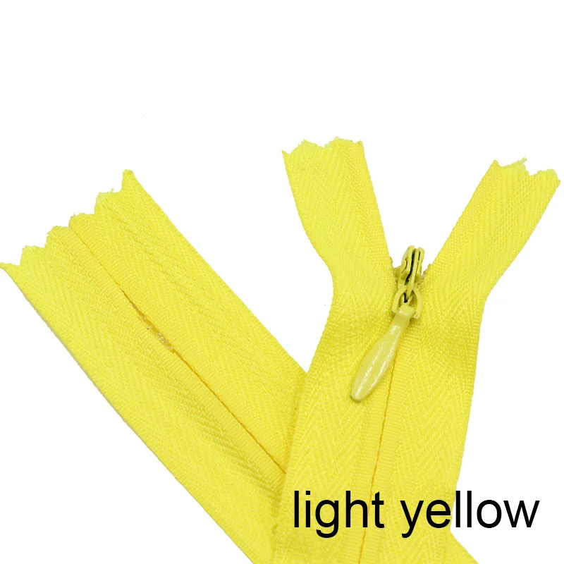 10 шт. 45 см(18 дюймов) длина 3# закрытые нейлоновые молнии Портной брюки застежка-молния швейные изделия ручной работы DIY аксессуары - Цвет: light yellow