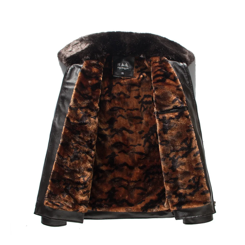 Мужская кожаная куртка jaqueta de couro masculina, толстое пальто из искусственной кожи, Мужская Повседневная зимняя флисовая куртка из искусственного меха для мужчин