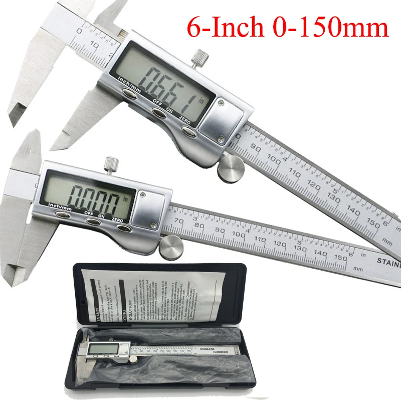 0 150mm/6" Metal casing Digital CALIPER VERNIER caliper metal digital caliper GAUGE Micrometer