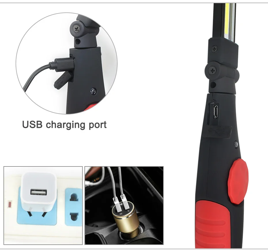 Светодиодный светильник с регулируемой яркостью, USB COB, механический светильник для работы в магазине, светодиодный перезаряжаемый рабочий светильник, Магнитный поворотный светильник для ремонта автомобиля