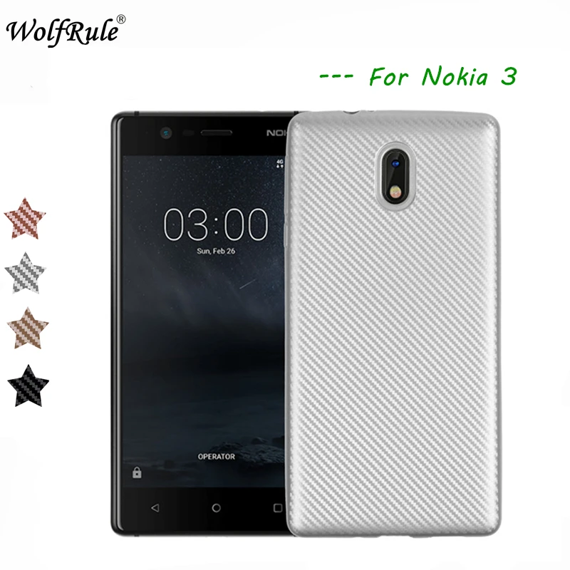 

WolfRule For Case Nokia 3 Cover Luxury Full Protection Carbon Fiber Brushed Soft TPU Case For Nokia 3 Case TA-1020 TA-1032 Shell