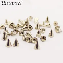 7*10mm Ouro Rebites De Couro Feitos À Mão Sacos Do Punk Bala de Spike Screwback Studs Vestuário DIY Pulseiras Stage Show acessórios