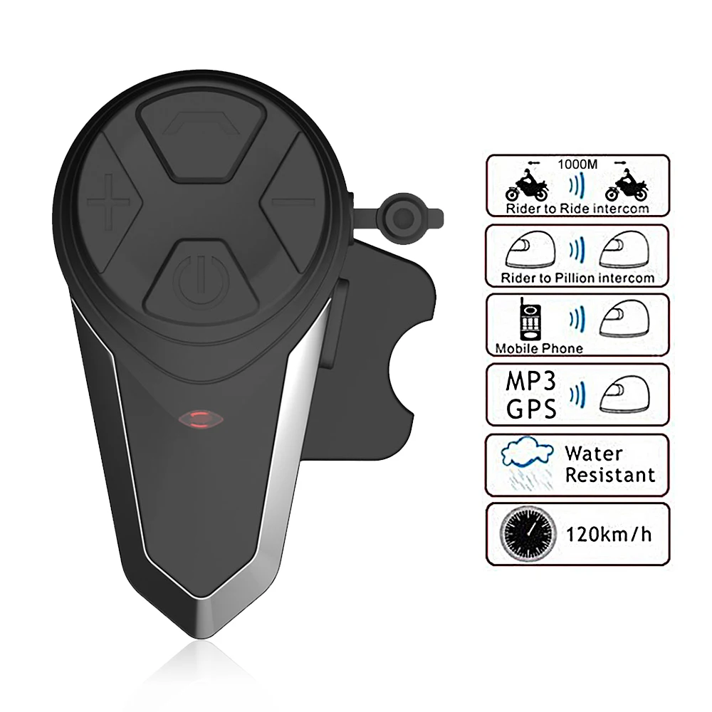 BT S3 motorcycle helmet bluetooth intercom 1000M wireless Headset waterproof BT Interphone Handsfree with FM Bluetooth